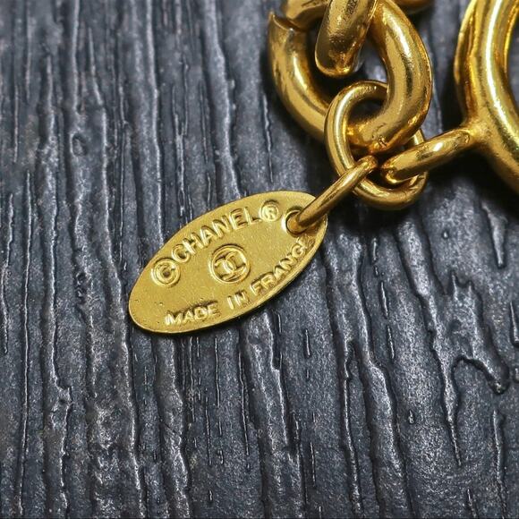 💃CHANEL Gold Plated CC Logos Cambon Charm Vintage Necklace Pendant - Picture 6 of 6